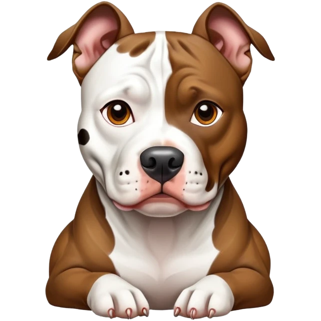 Brindle pit bull with spots of white on its face emoji