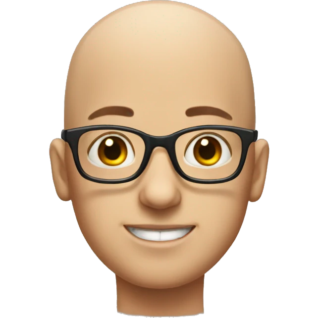 bald boy with glasses portrait emoji