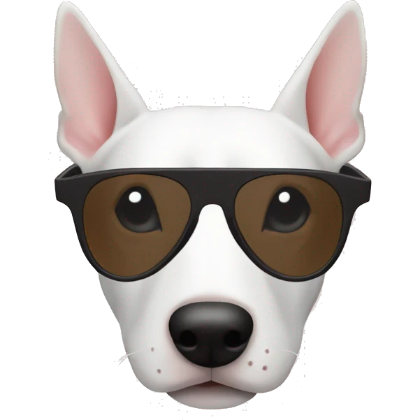 English bullterrier dog white flat sunglasses emoji