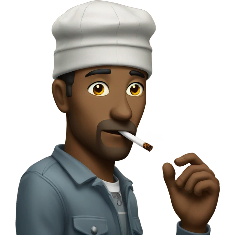 men smoke a puff emoji