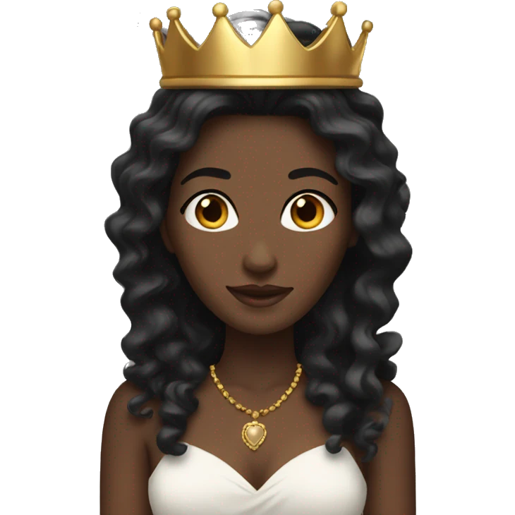 white woman with dark wavy hair and a golden crown emoji
