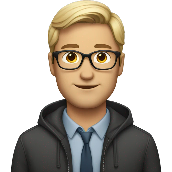 Handsome white man with glasses emoji