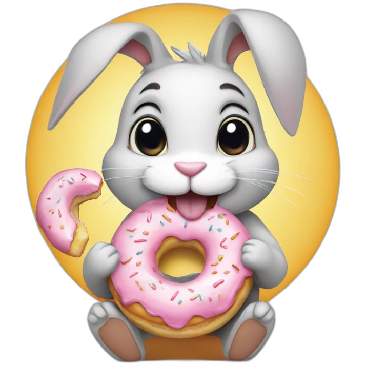 Bunny eating donuts emoji
