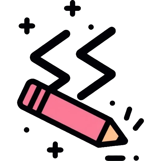 A coding bracket symbol with an eraser emoji
