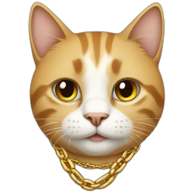 Cat wearing chain emoji