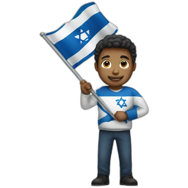 man holding israel flag emoji