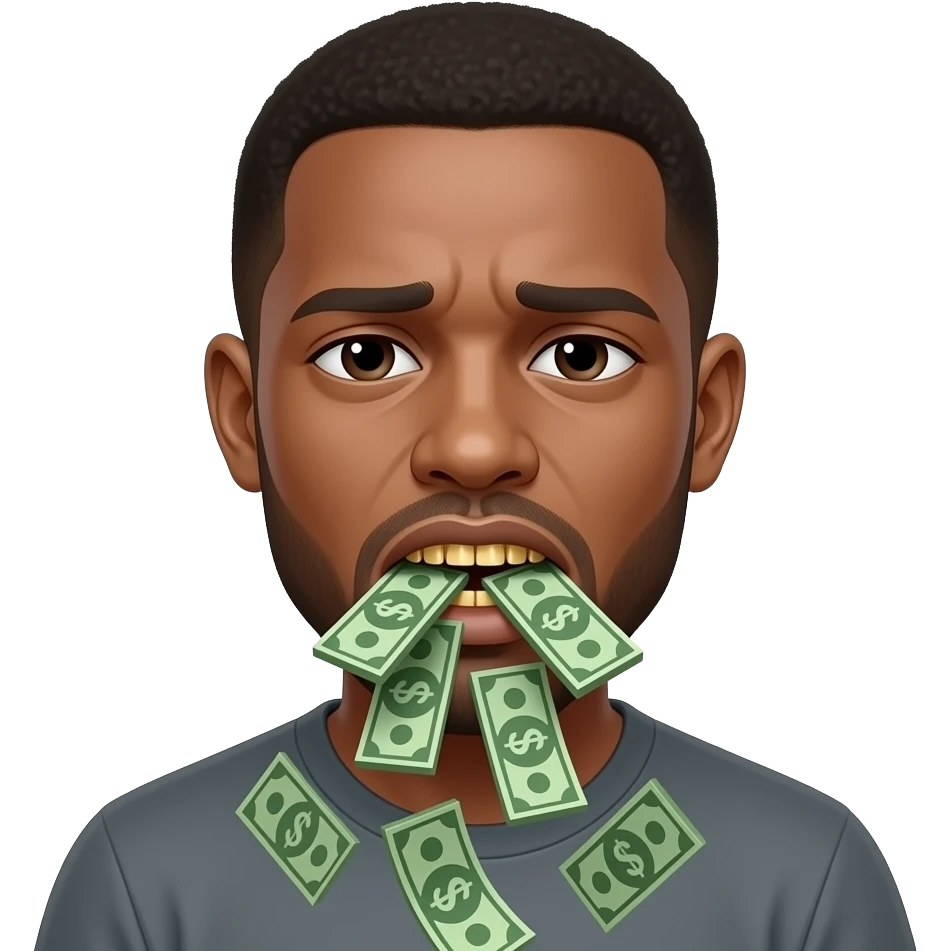 Crying emoji but it’s crying money and has a gold grill emoji