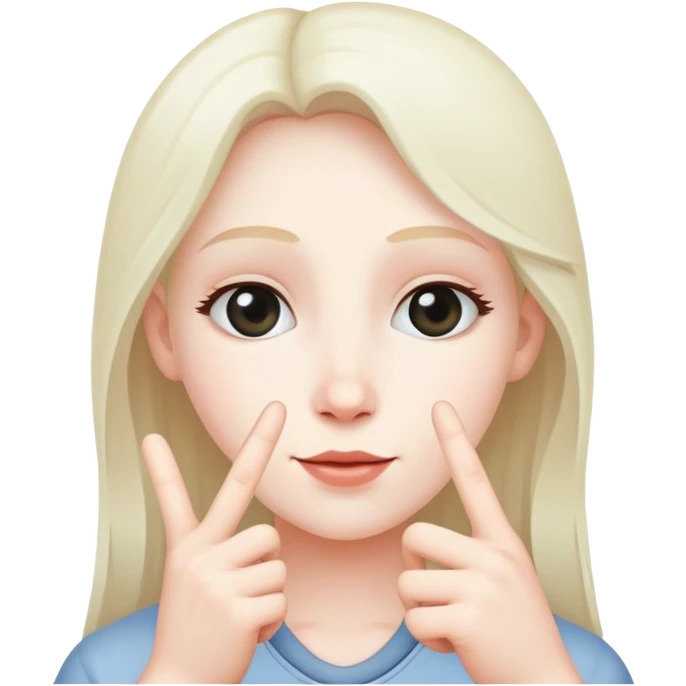 Shy peace  sign  emoji