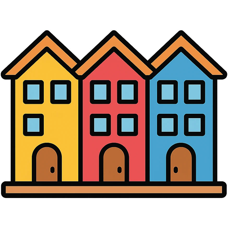 row of townhomes with clean lines emoji