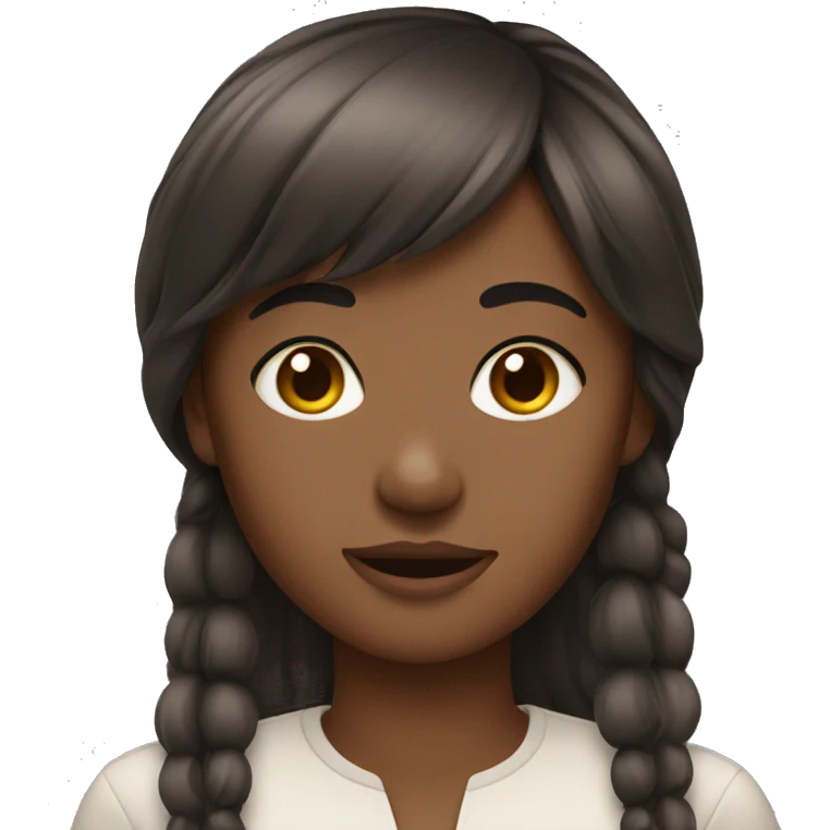 brown skin girl with bangs  emoji
