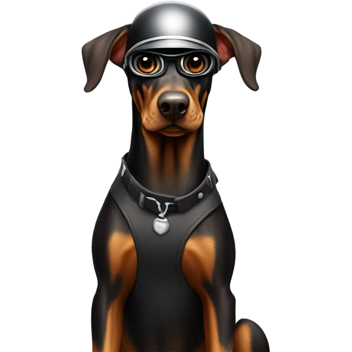 Doberman on motorcycles  emoji