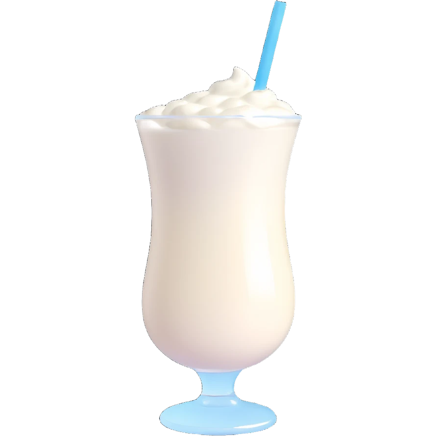 A cold Turkish yogurt drink served in a glass, white and frothy, sometimes with bubbles on top emoji