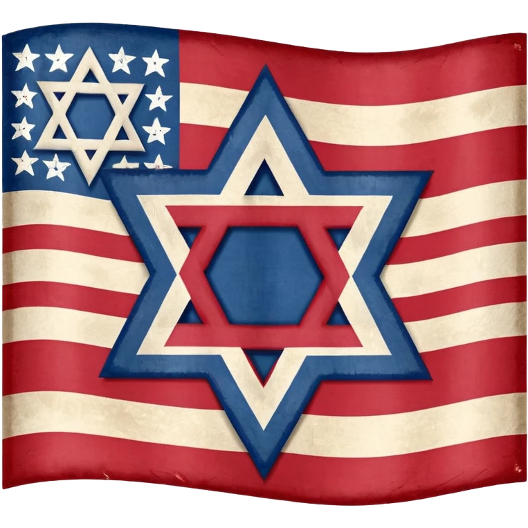 United States flag with a swastika symbol and star of david symbol on the flag emoji