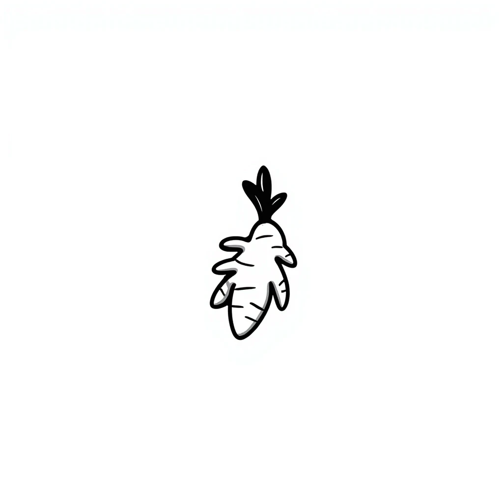 Ginger root with healing properties, hand drawn anti-inflammatory herb emoji