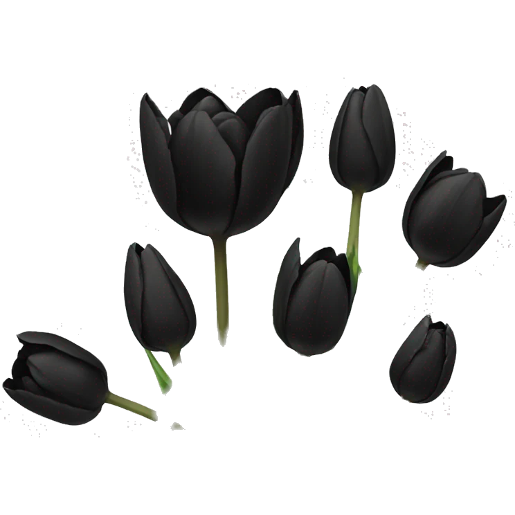 Black tulips emoji