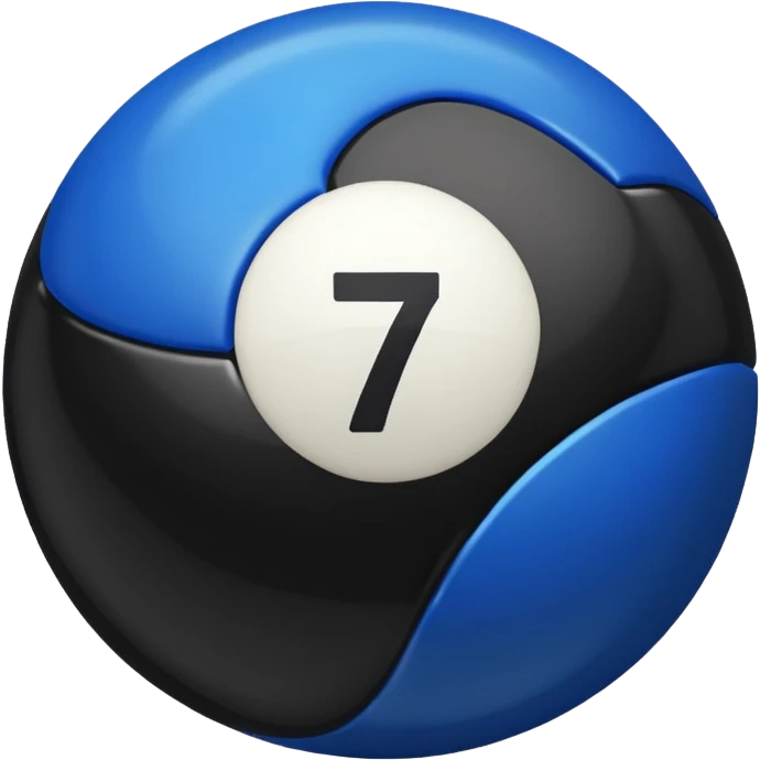 Black pull ball with the number 7 blue emoji