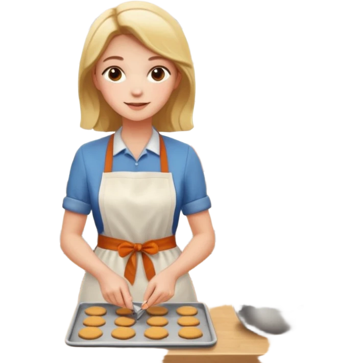 Woman baking fall cookies fall scenery emoji