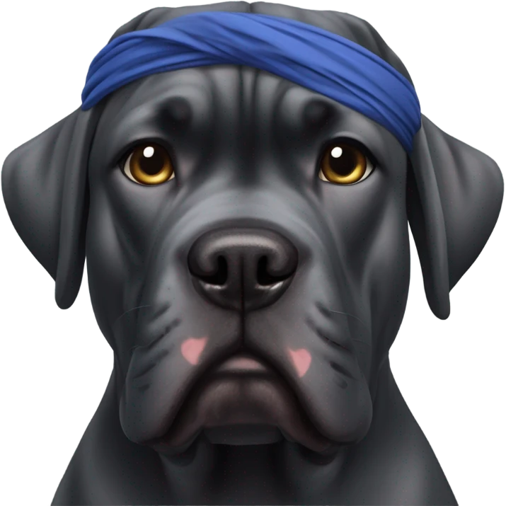 A Kung fu Cane Corso in a head band. emoji