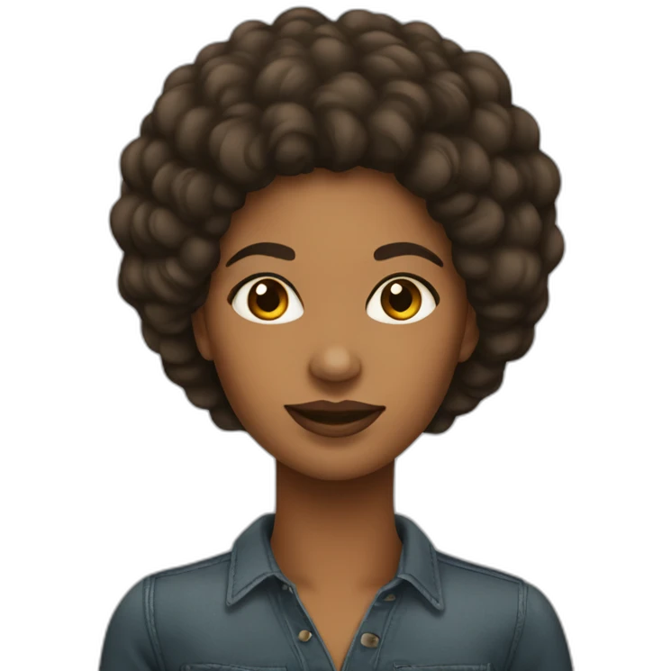 mujer afroamericana de pelo liso emoji