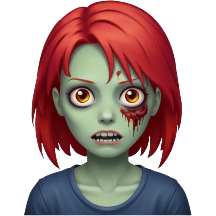 Zombie girl with red hair emoji