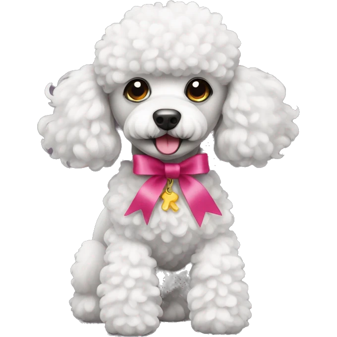 Poodle toy with ribbons  emoji