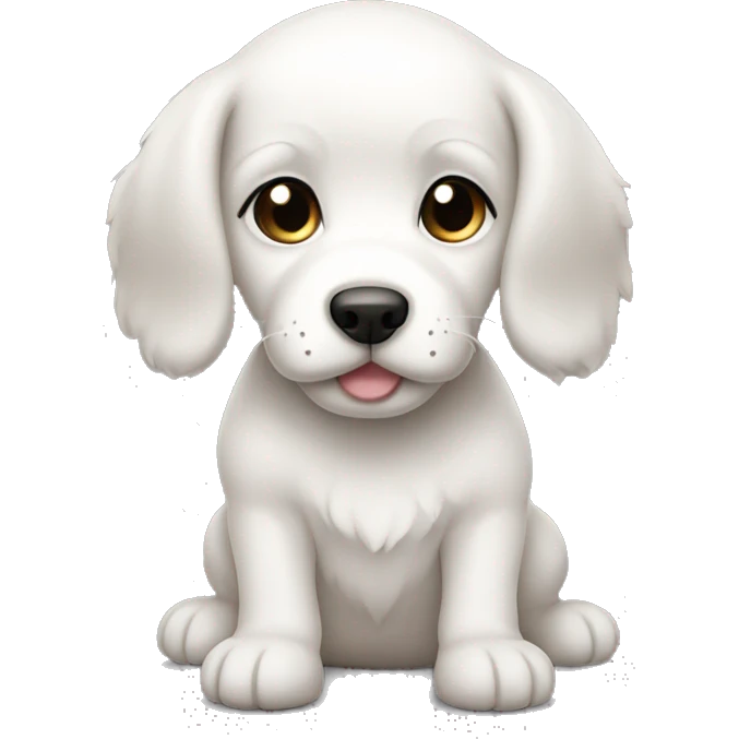 A white bestie puppy with slightly longer hair  emoji
