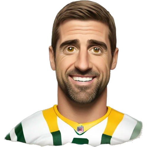 Aaron Rodgers on a beach  emoji