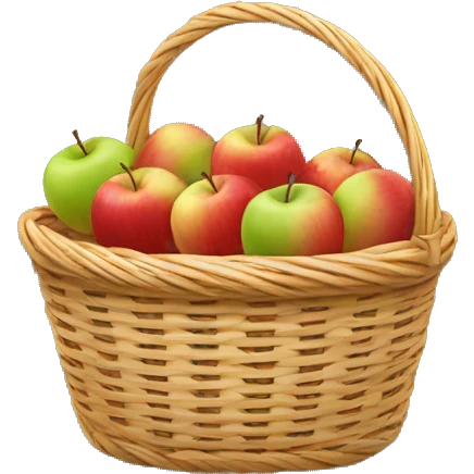 Wicker basket with apples emoji