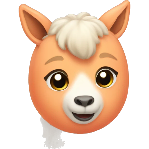 Cute peach Alpaka emoji