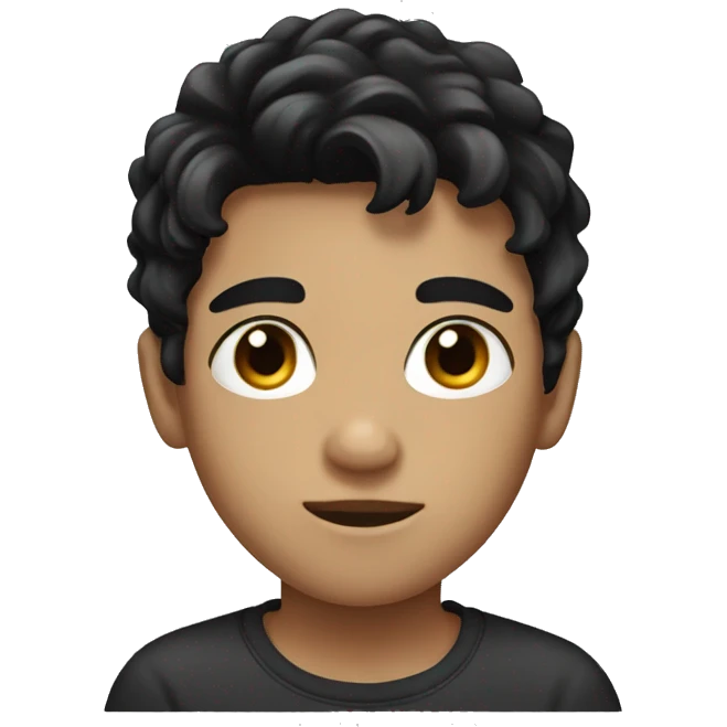 boy with black hair and black eyes emoji