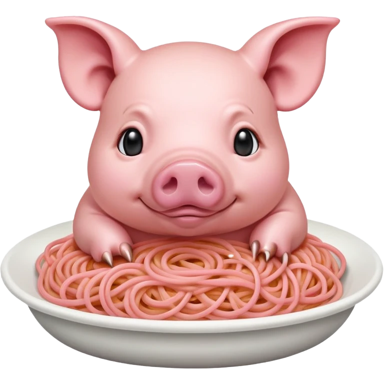   renaissance monalisa pig with pink spaghetti background  emoji