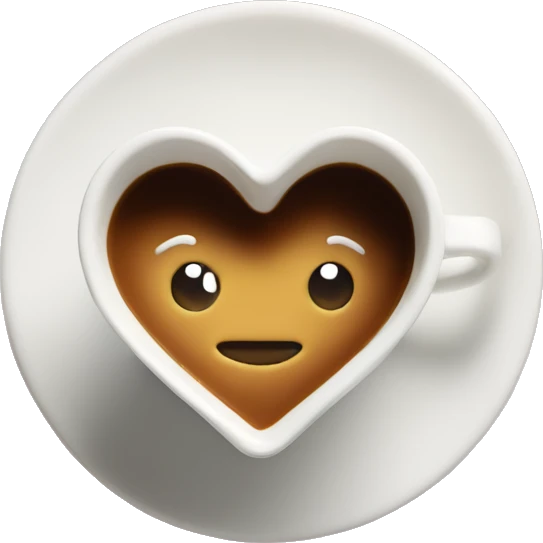 Espresso cup heart foam emoji