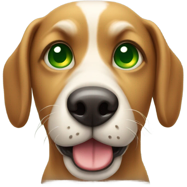 Perro con los ojos verdes emoji