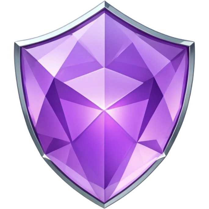 fantasy magic purple gem shield low poly silver emoji