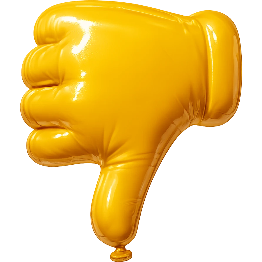 3D thumbs down, balloon style, shiny, no text emoji
