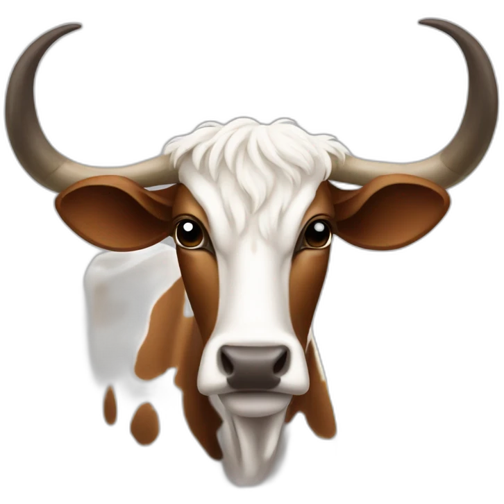 SPECKLED LONGHORN COW LONG LONG LONG HORNS emoji