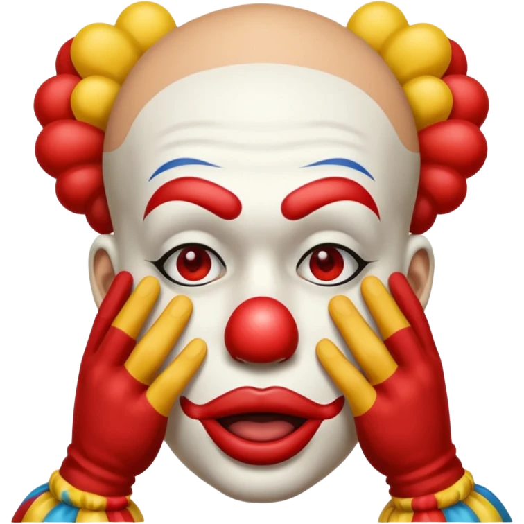 Clown covering eyes but dropping down to show butt behind  emoji