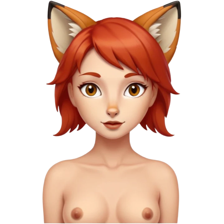 nude fox girl with medium tits red hair full-hight emoji