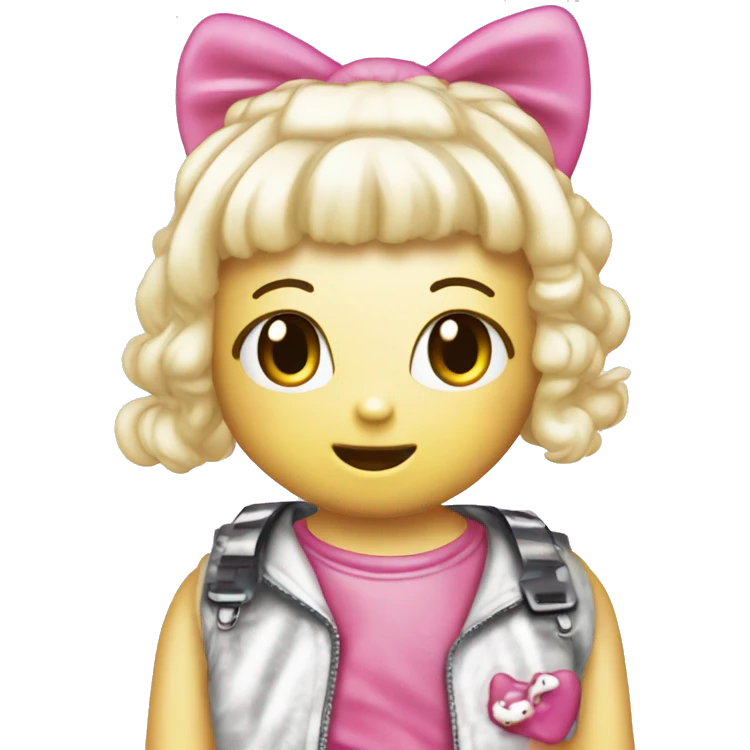 Hello kitty in a 2000s y2k style emoji