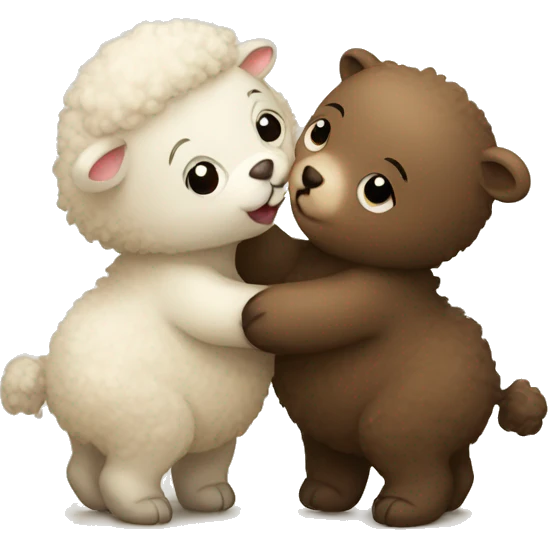 Bear sheep kiss emoji