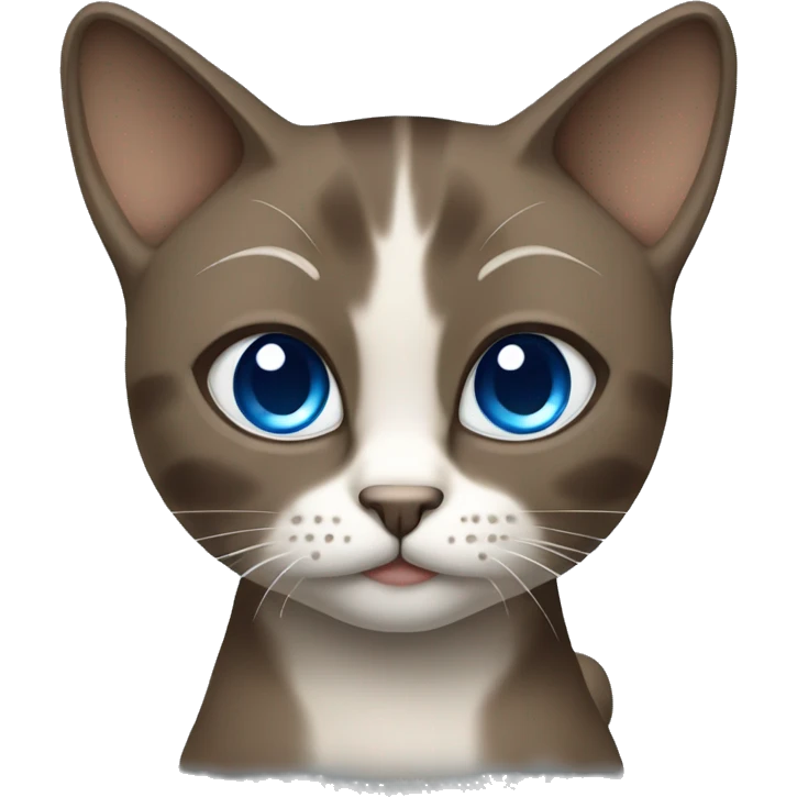 Dark Brown face - beige body and ears female thai cat with blue eyes  emoji