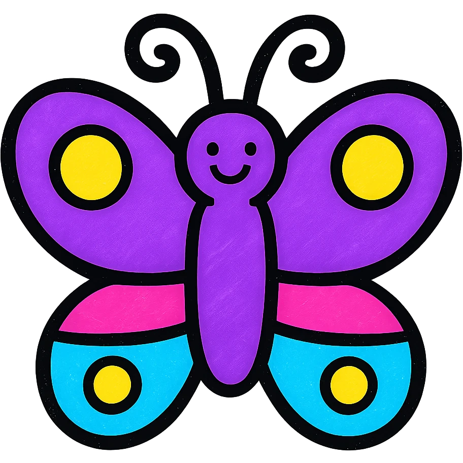 purple butterfly, stylized with soft gradients, modern look emoji