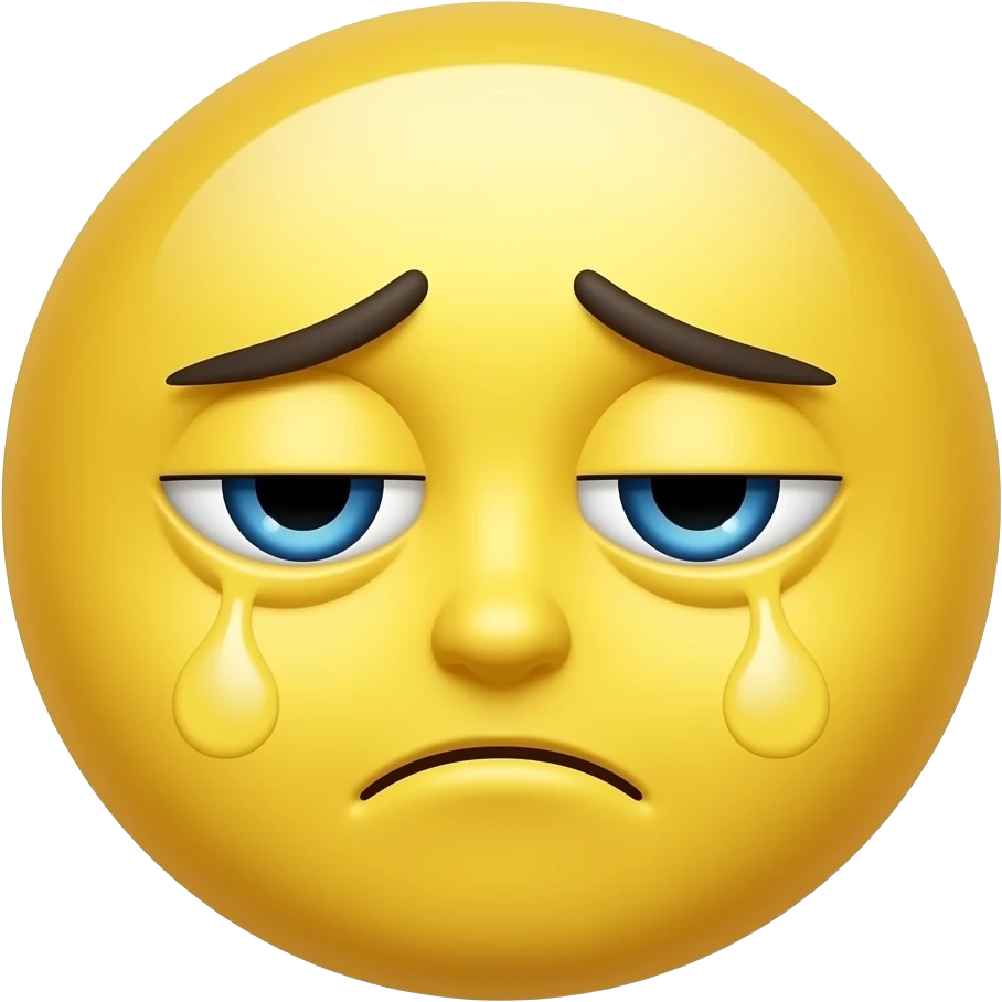 Make a tired emoji circle face and no body make him hav yellow skin and hav eyebags emoji