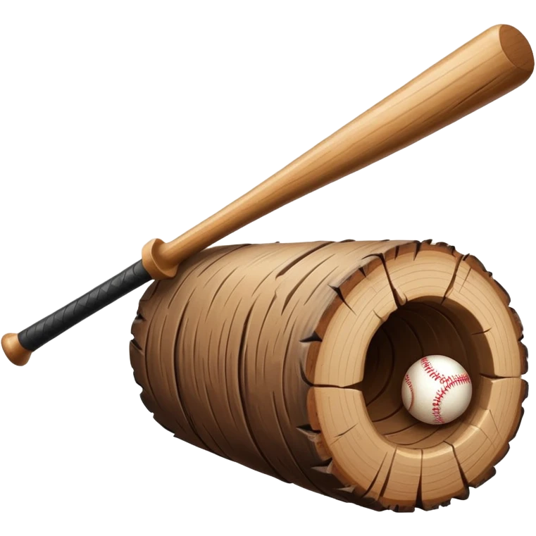 Wooden Log With a baseball bat emoji