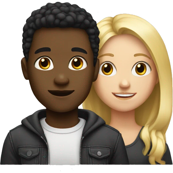 blonde girl and black boy emoji