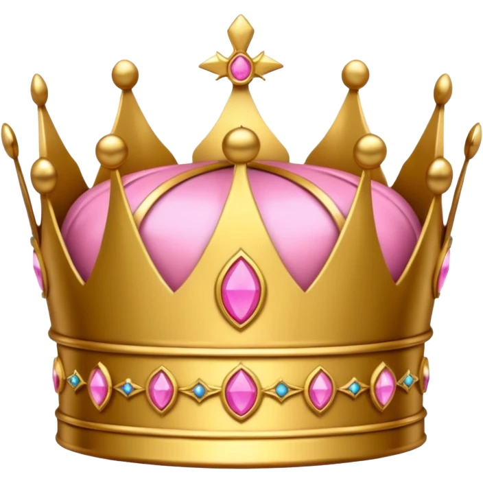 golden crown with pink detail, luxurious  emoji