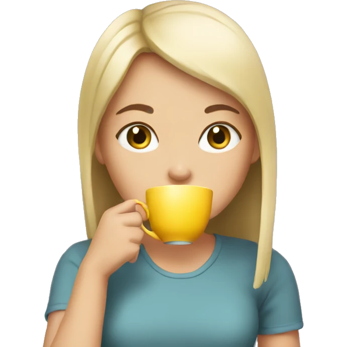 Girl sipping tea emoji
