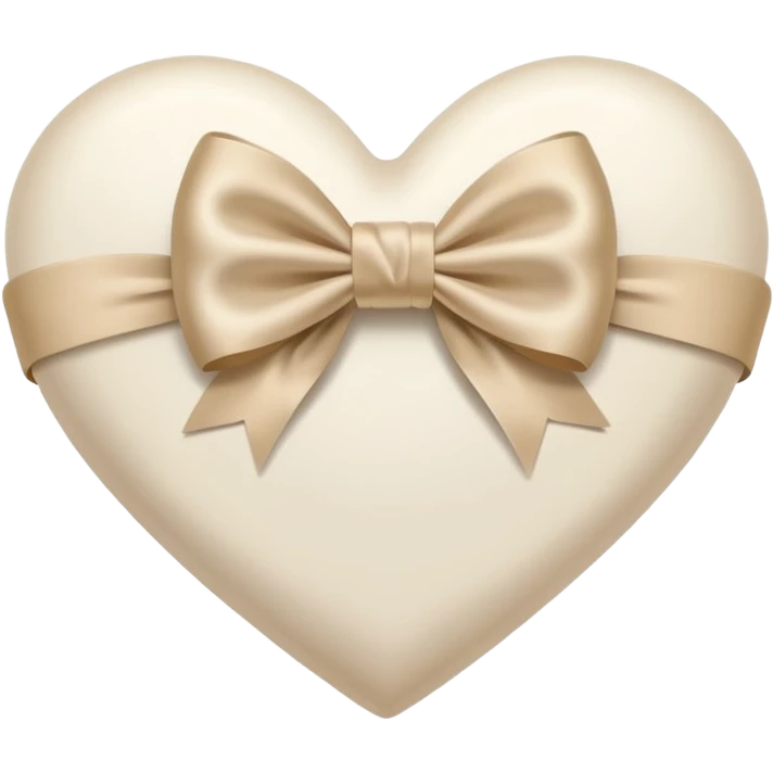 white heart with beige bow emoji