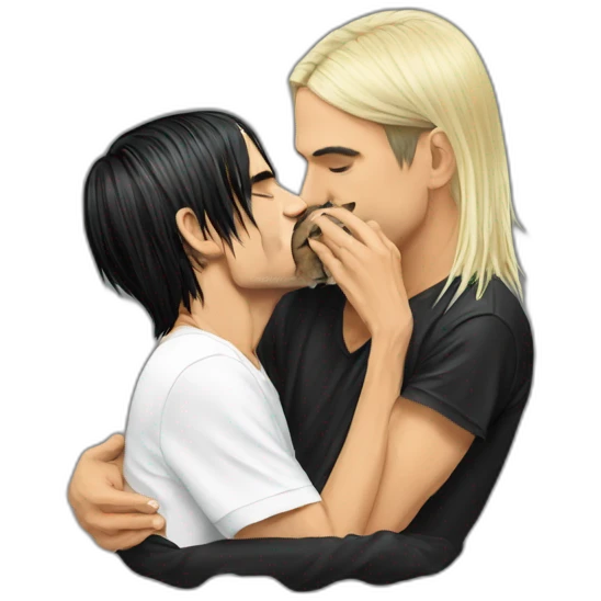 Anthony kiedis kissing a cat emoji