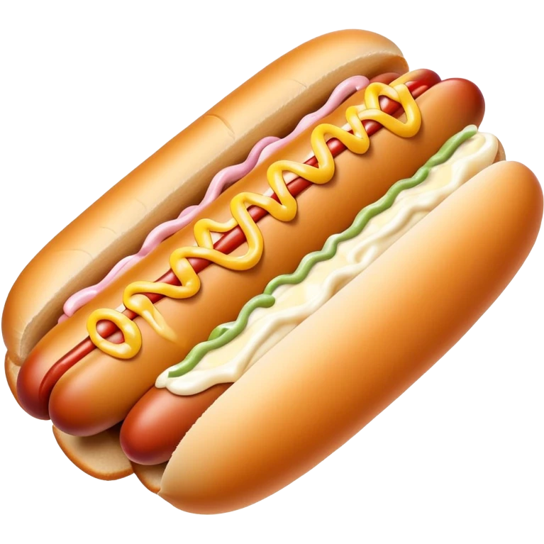 Hot dog with mayonnaise all over it emoji
